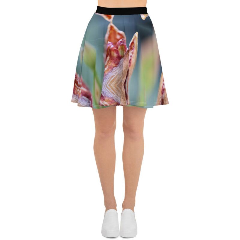 Macro Flower Bud Skater Skirt