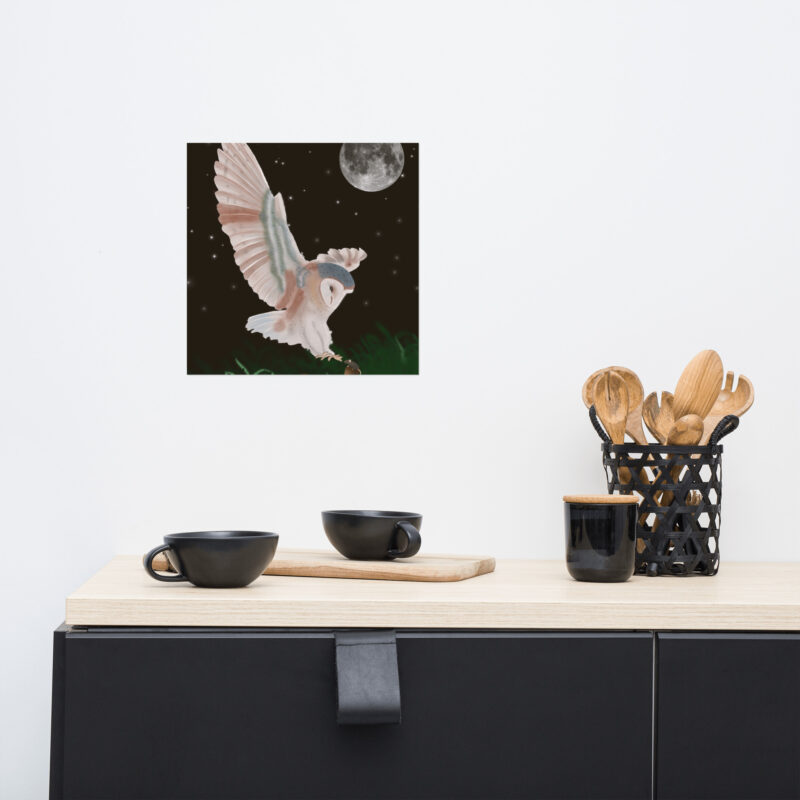 Barn Owl in Flight Poster - Image 3
