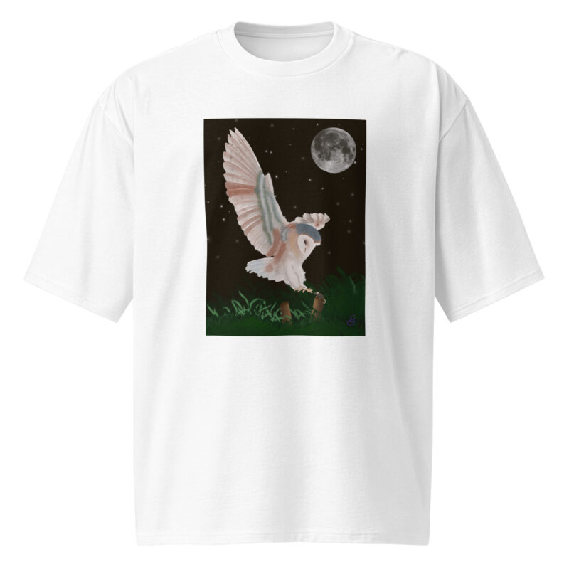 Barn Owl in Flight Oversized heavyweight t-shirt - Image 4