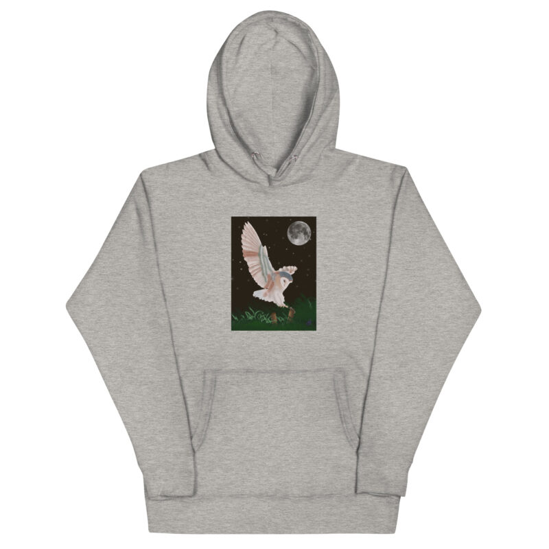 Barn Owl in Flight Unisex Hoodie - Image 9