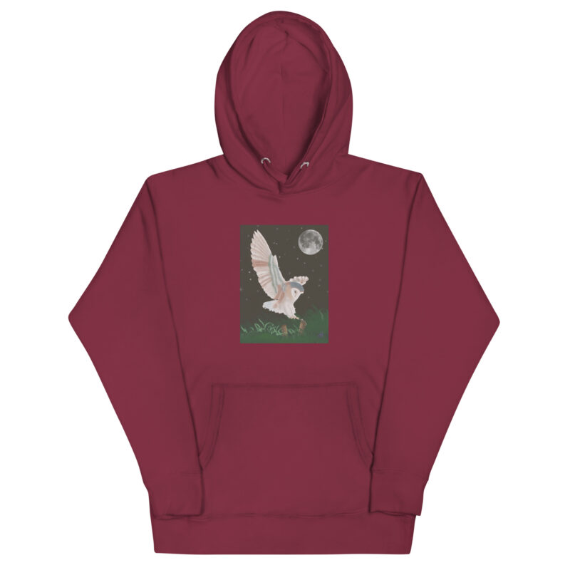 Barn Owl in Flight Unisex Hoodie - Image 5