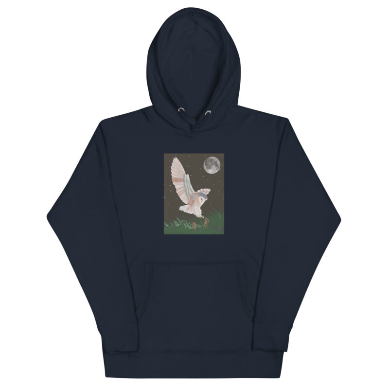 Barn Owl in Flight Unisex Hoodie - Image 3