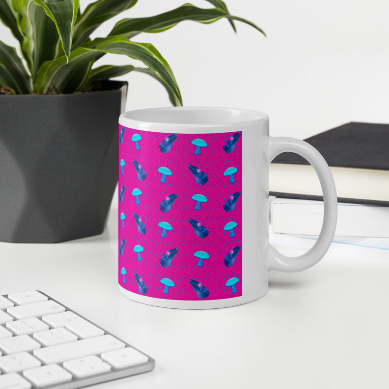 Pink Gecko Mushroom Mug