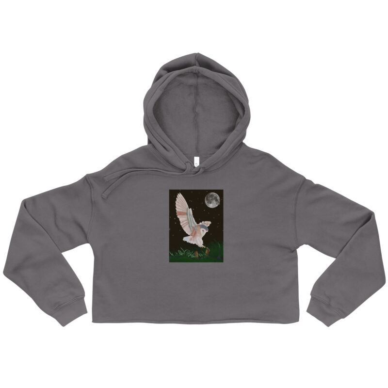 Barn Owl in Flight Crop Hoodie - Image 4