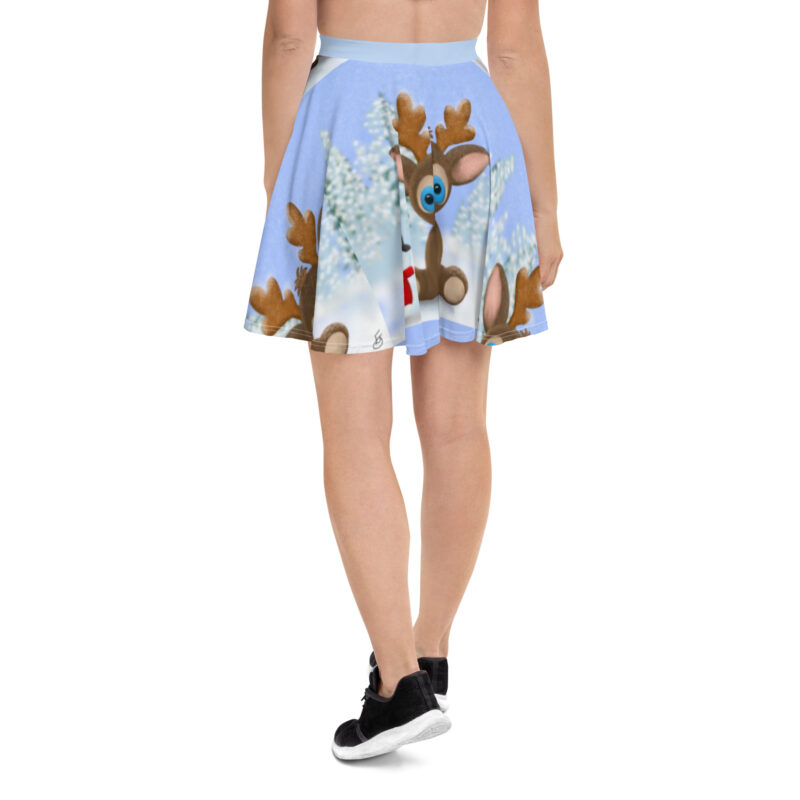 Christmas Reindeer Skater Skirt - Image 4