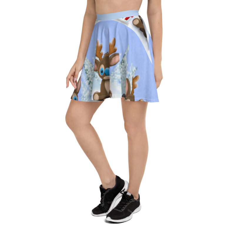 Christmas Reindeer Skater Skirt - Image 3