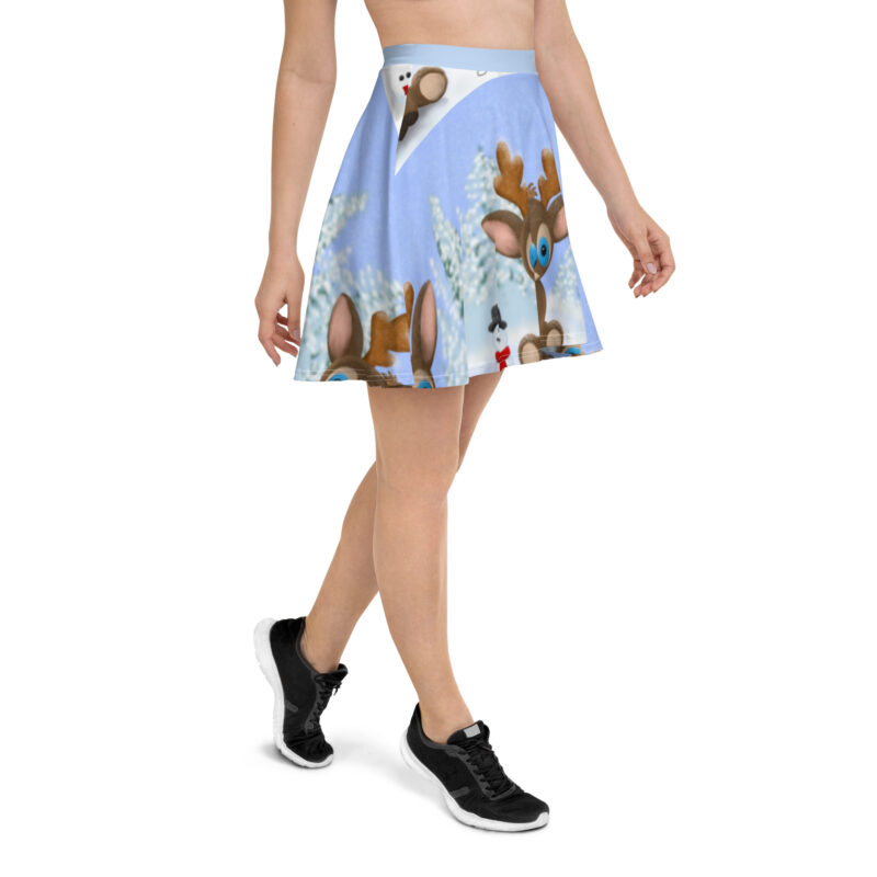 Christmas Reindeer Skater Skirt - Image 2