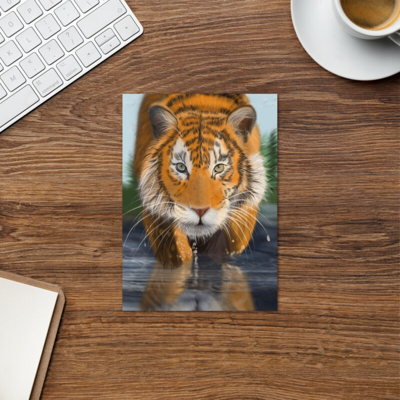 Tiger in Water Greeting card