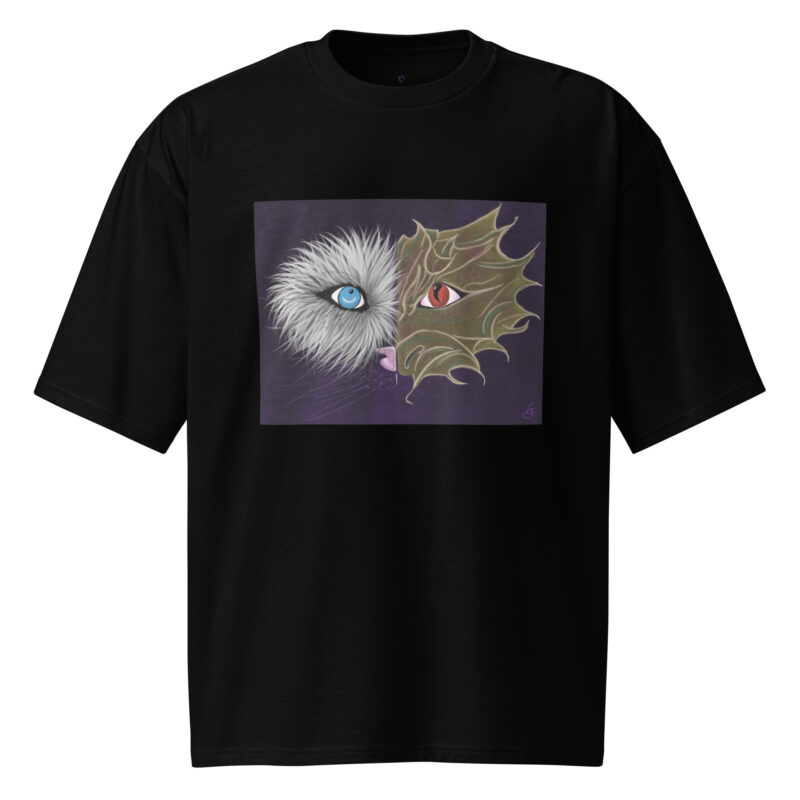 Wolf Dragon Face Oversized heavyweight t-shirt - Image 2