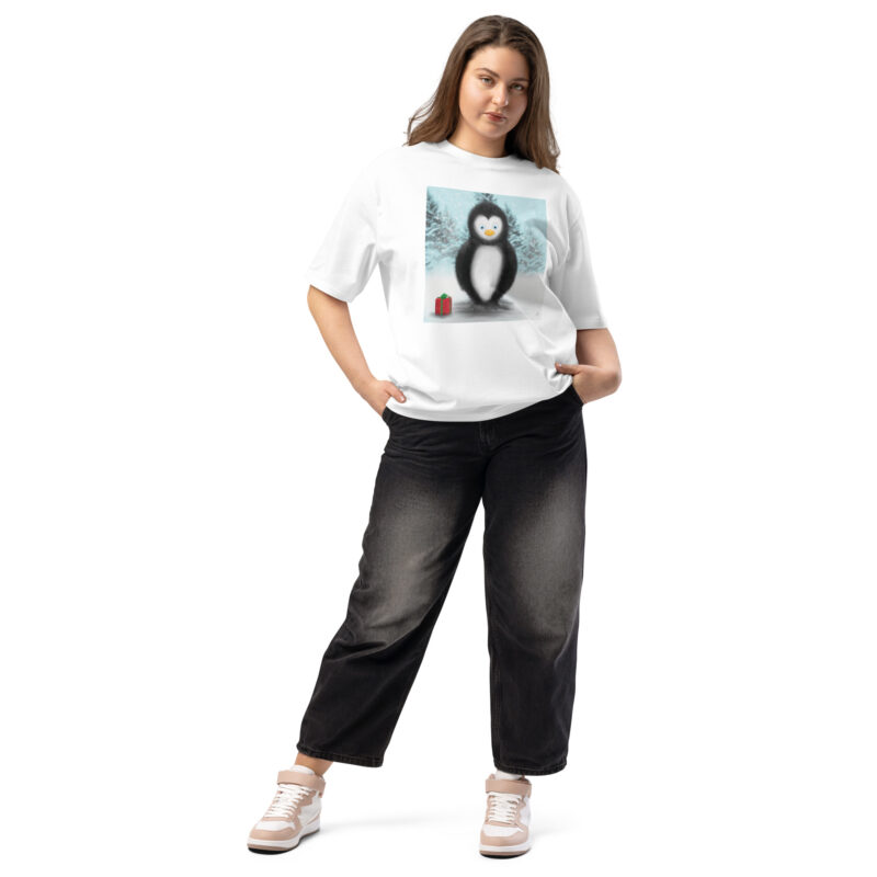 Christmas Penguin Oversized heavyweight t-shirt - Image 3