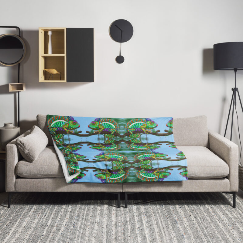 Glitter Chameleon Throw Blanket