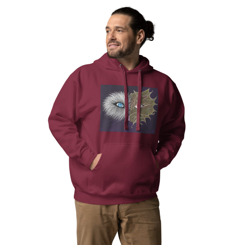 Dragon Wolf Face Unisex Hoodie - Image 5