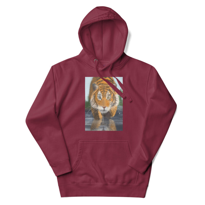 Tiger in water Unisex Hoodie - Image 3