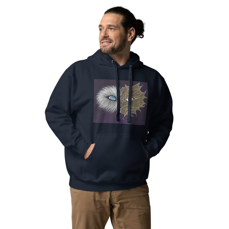 Dragon Wolf Face Unisex Hoodie - Image 3