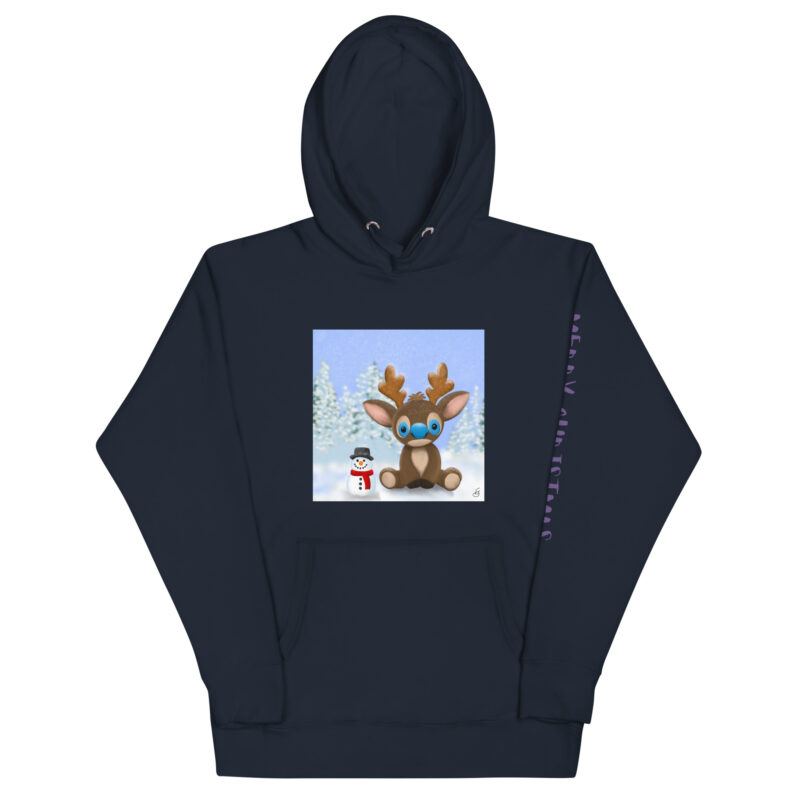 Reindeer Merry Christmas Unisex Hoodie - Image 3