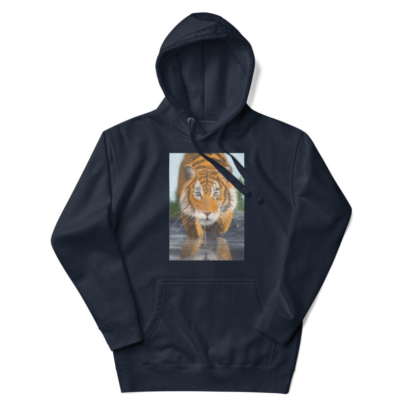 Tiger in water Unisex Hoodie - Image 2