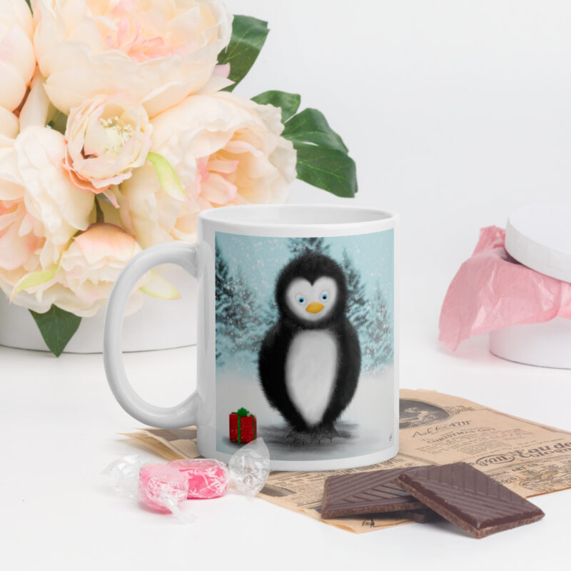 Christmas Penguin White glossy mug - Image 2