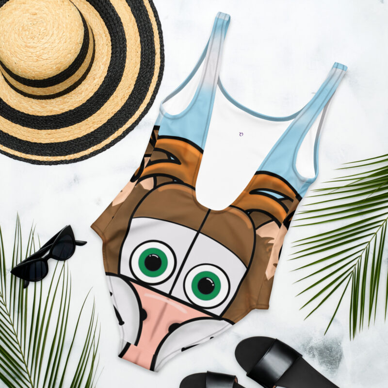 Cartoon cat face One-Piece Swimsuit - Image 6