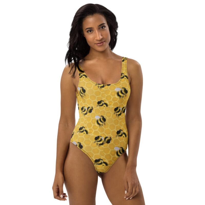 Honey bee One-Piece Swimsuit - Image 3