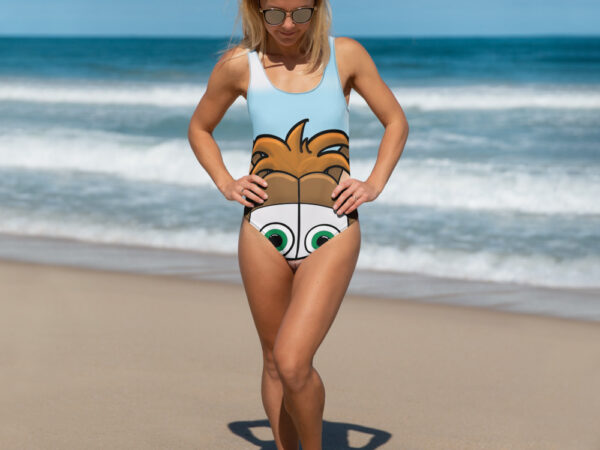 Cartoon cat face One-Piece Swimsuit