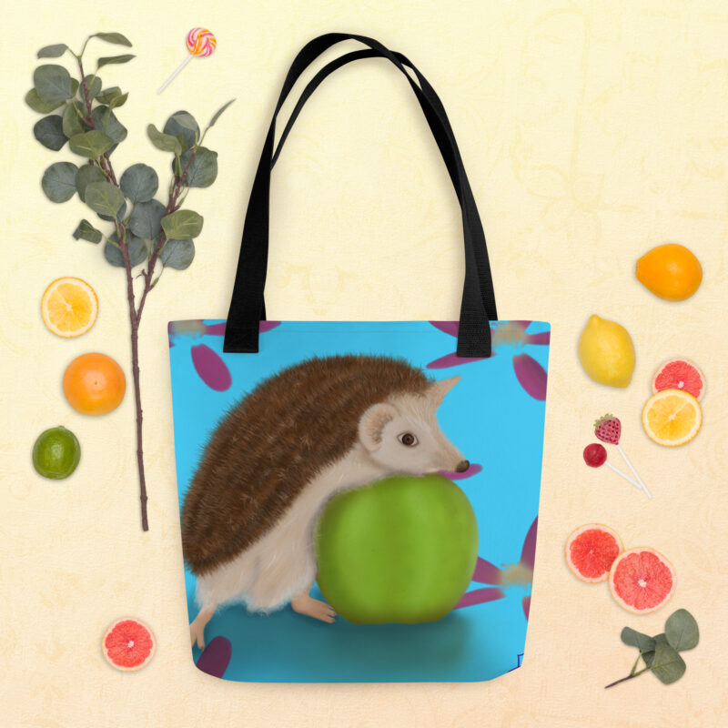 Hedgehog with Apple Tote bag - Image 4