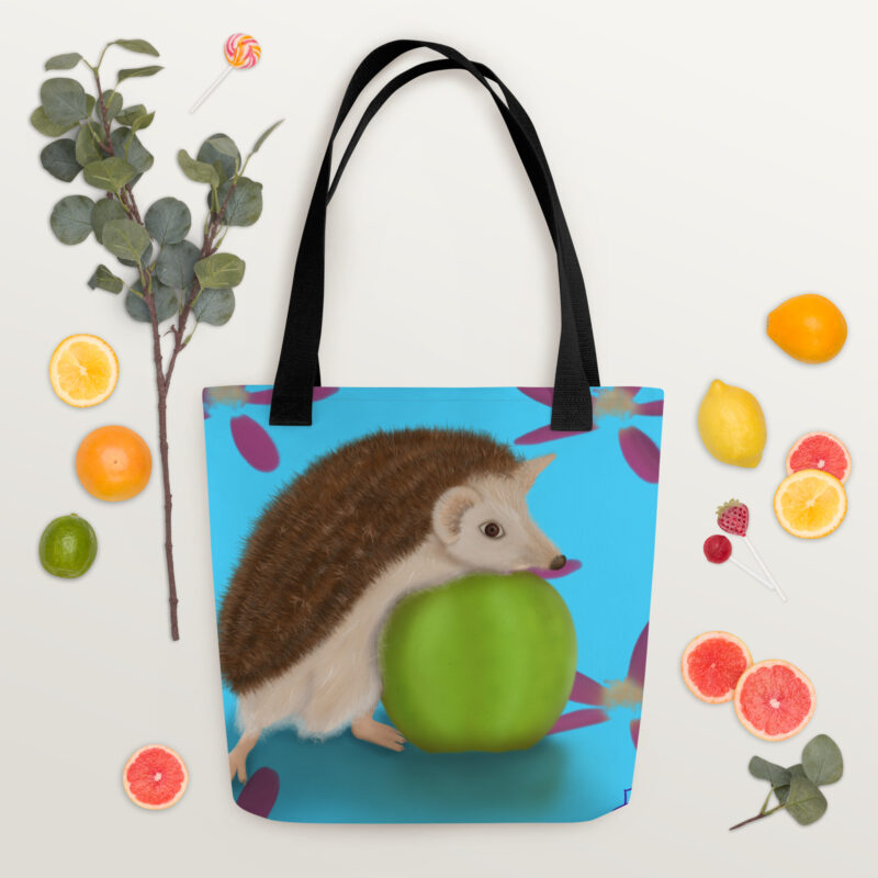 Hedgehog with Apple Tote bag - Image 5