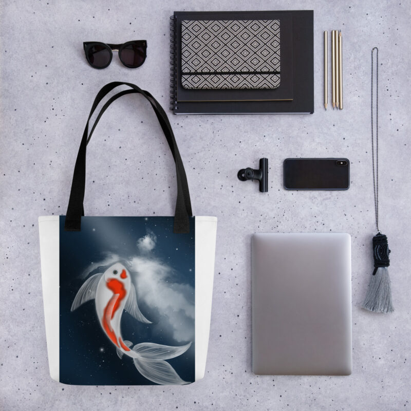 Koi swimming in the stars Tote bag - Image 2