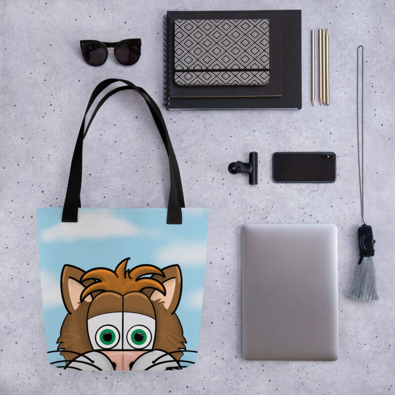 Cartoon cat face Tote bag - Image 2