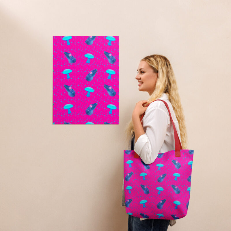 Neon pink gecko Tote bag - Image 2