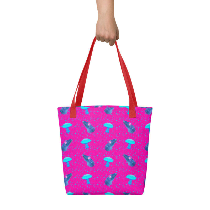 Neon pink gecko Tote bag - Image 4