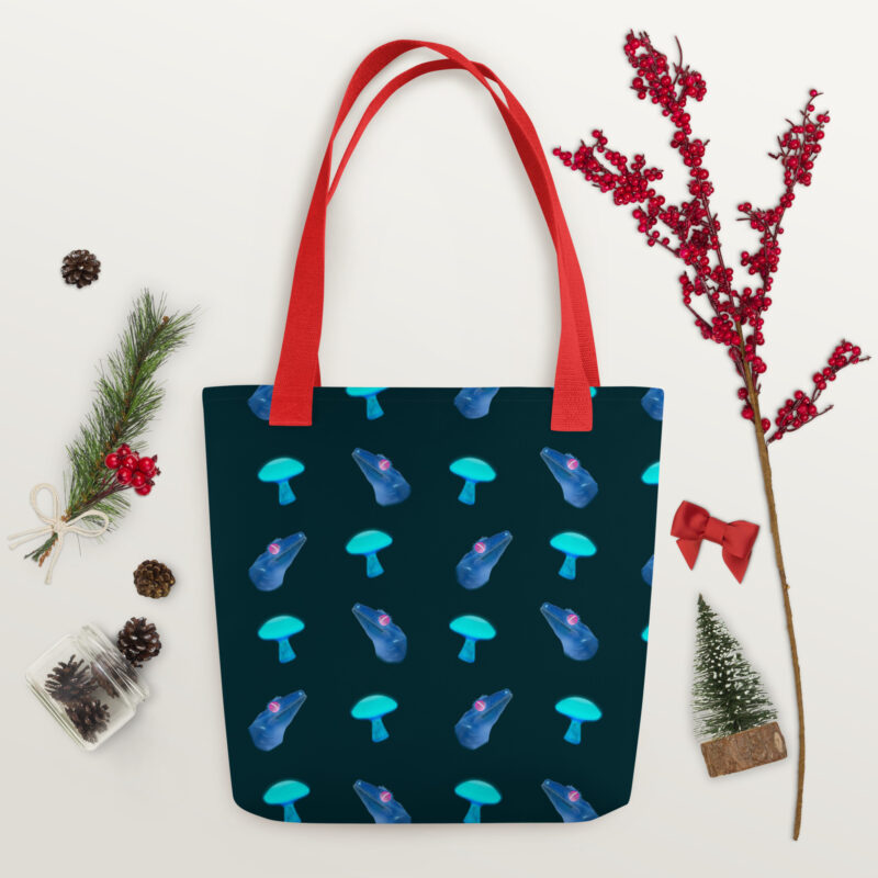 Dark blue neon gecko Tote bag - Image 6