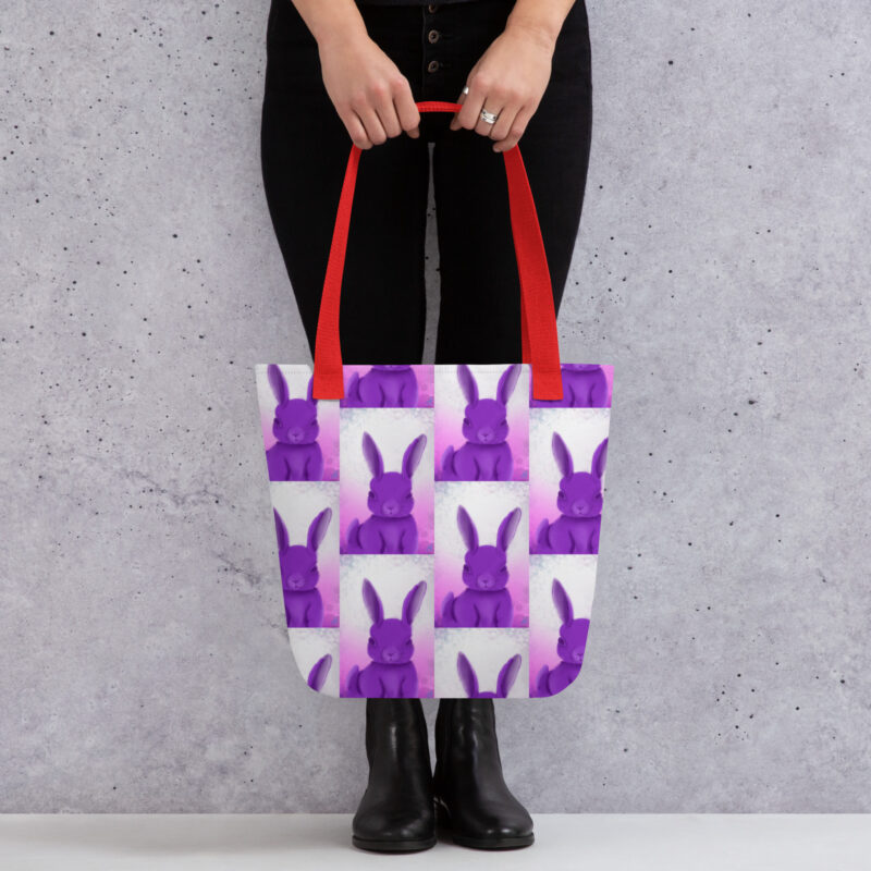 Purple rabbit Tote bag - Image 3