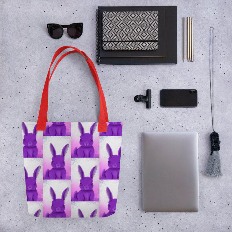 Purple rabbit Tote bag - Image 4