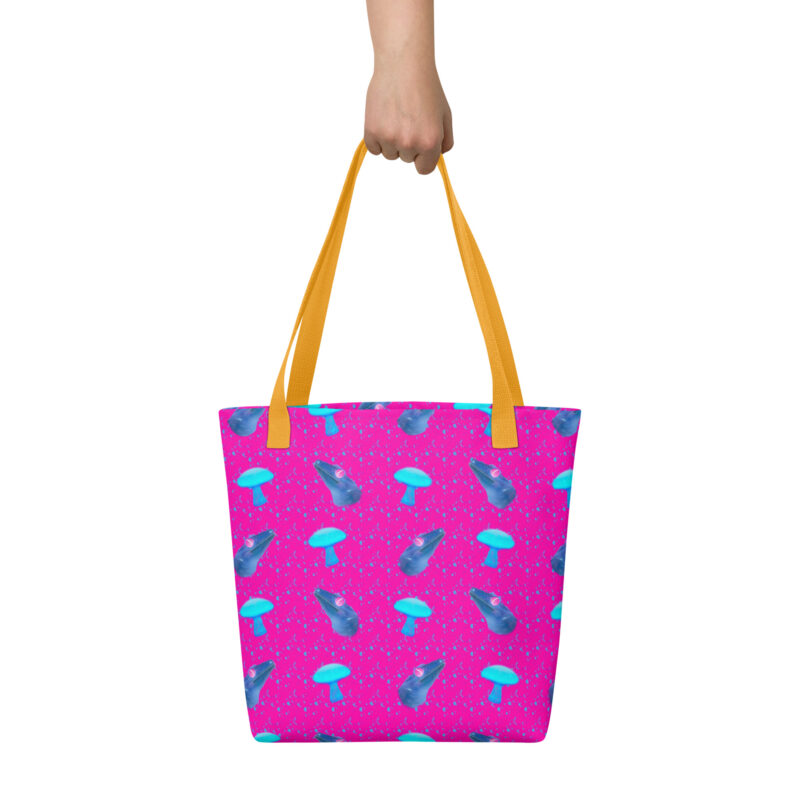 Neon pink gecko Tote bag - Image 5