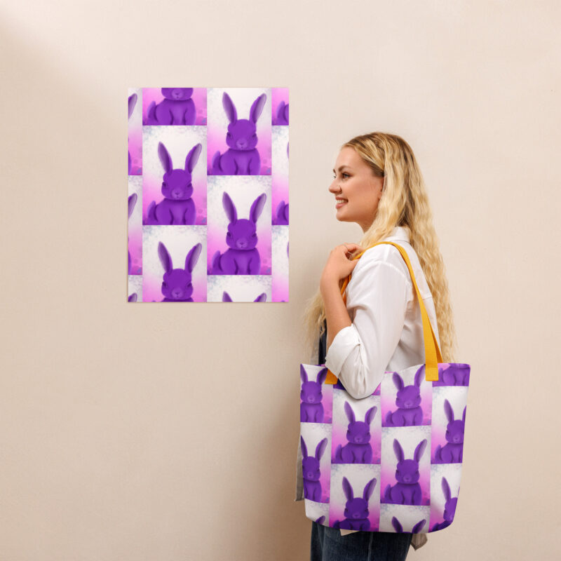 Purple rabbit Tote bag - Image 2