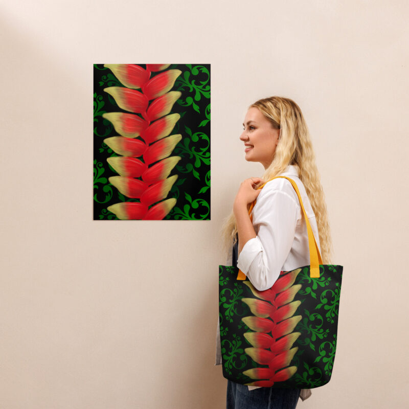 Red rainforest flowers Tote bag - Image 2