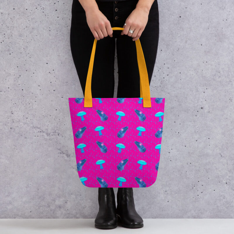 Neon pink gecko Tote bag - Image 3