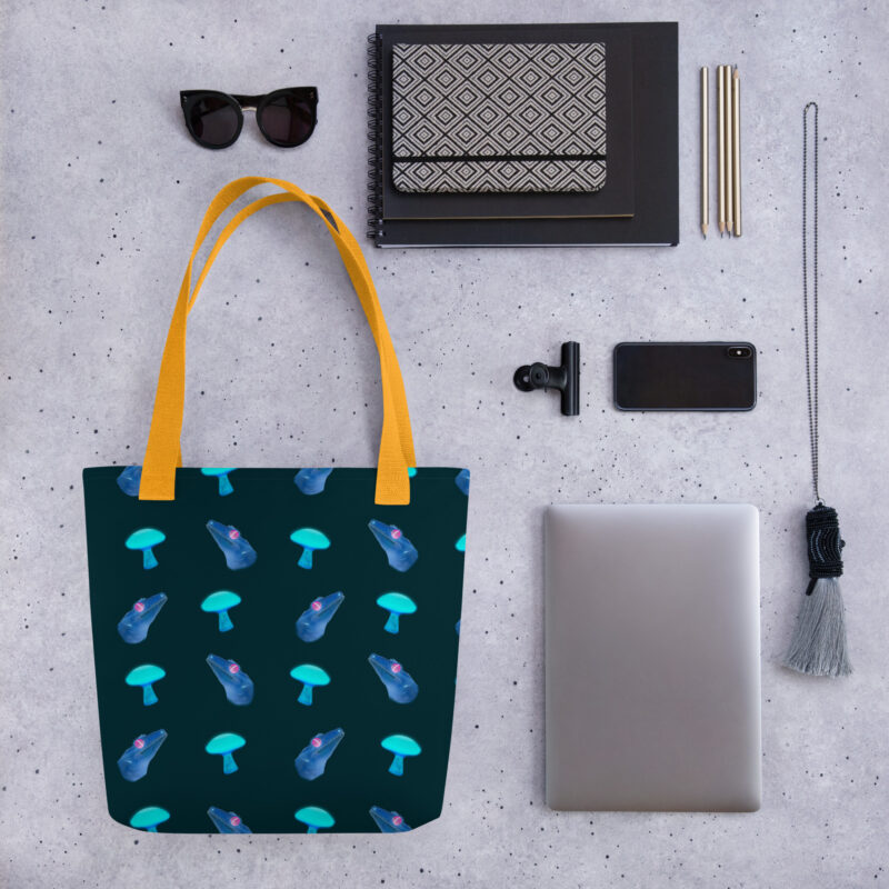 Dark blue neon gecko Tote bag - Image 3