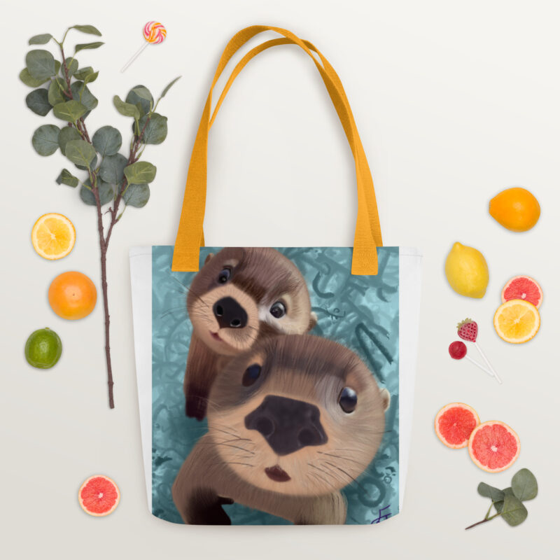 Cute Otters Tote bag - Image 8