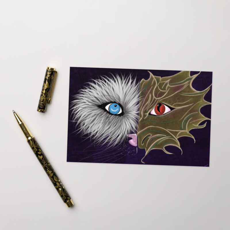 Wolf Dragon Face Greeting card - Image 2