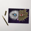 Wolf Dragon Face Greeting card