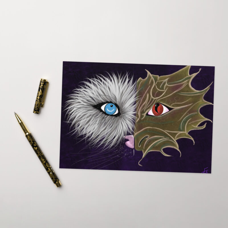 Wolf Dragon Face Greeting card