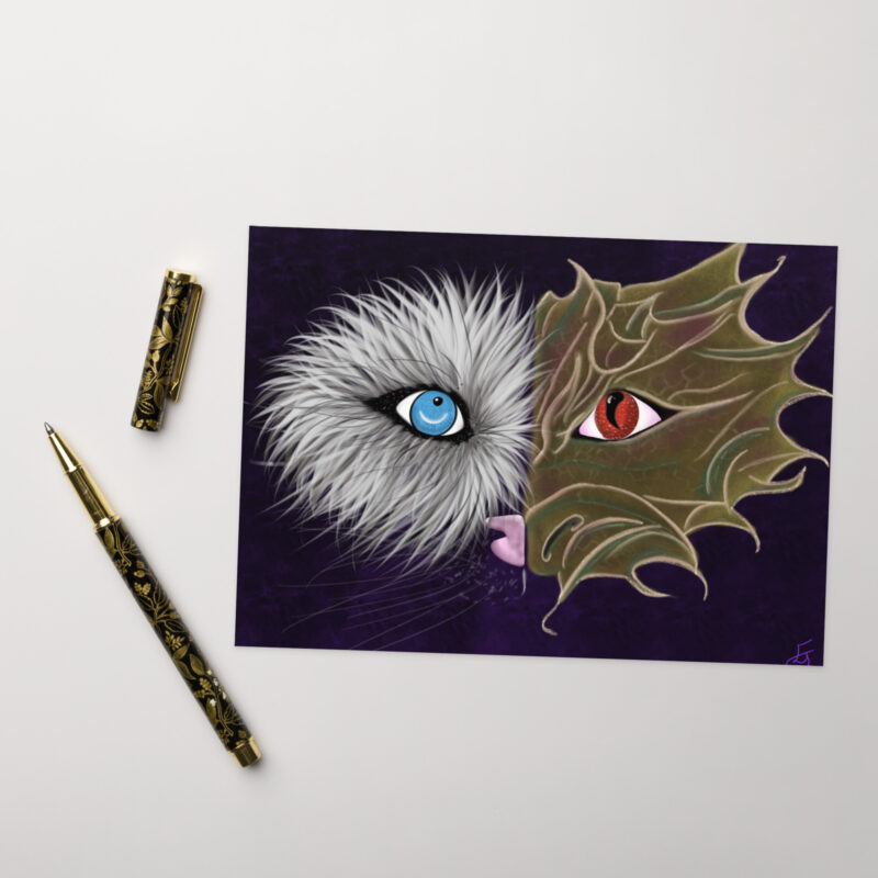 Wolf Dragon Face Greeting card - Image 5