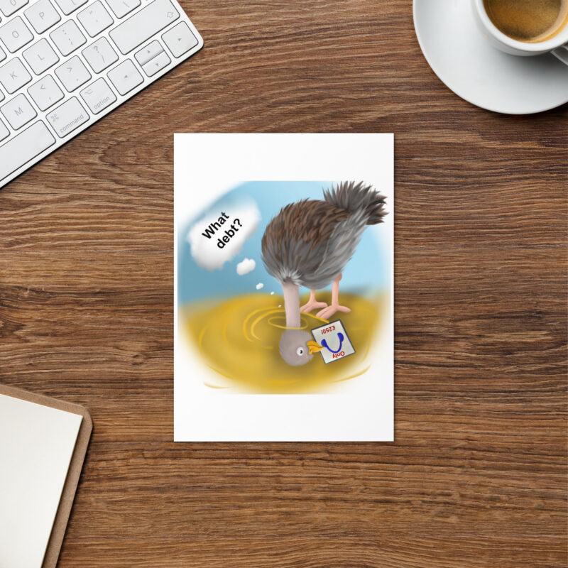 Head in sand Greeting card