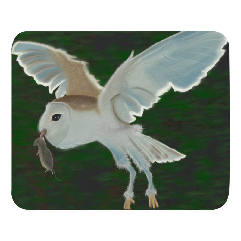 Hunting Barn Owl Mouse pad