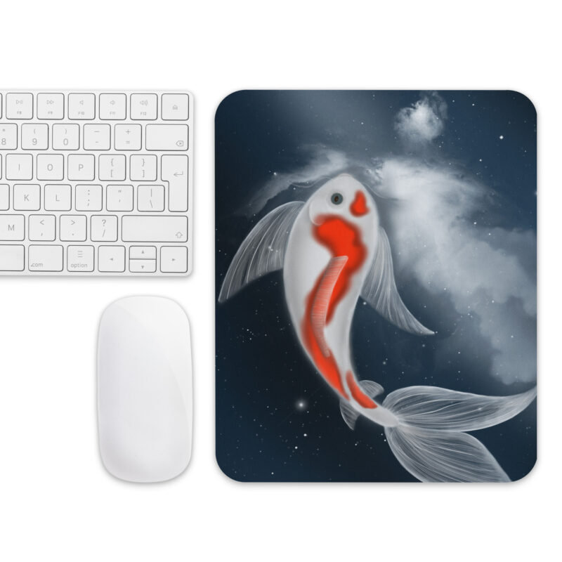 Koi Swimming in the Stars Mouse pad