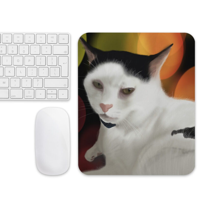 Black and white cat Mouse pad