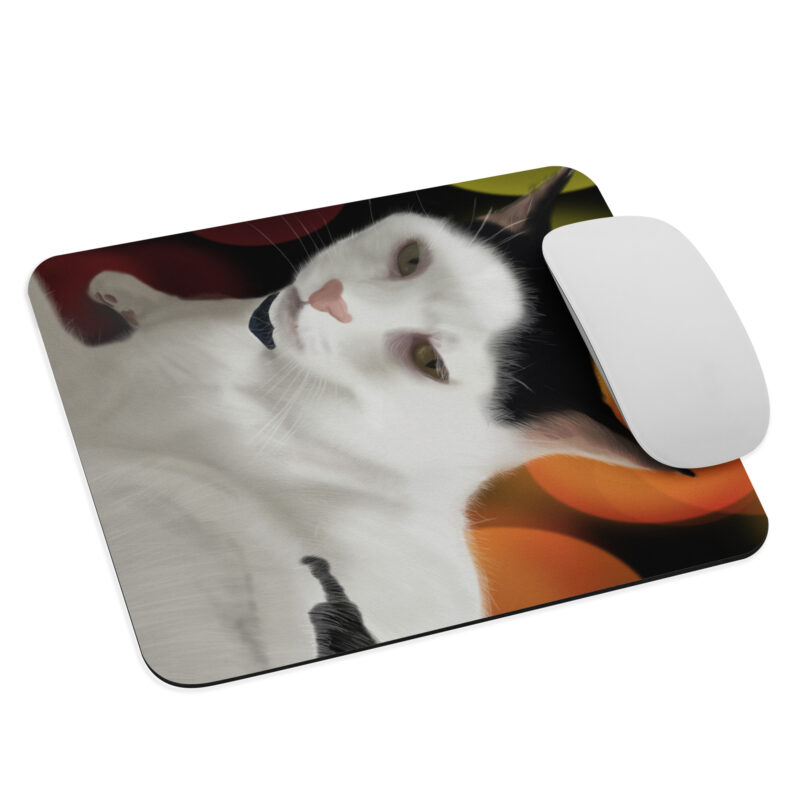 Black and white cat Mouse pad - Image 3