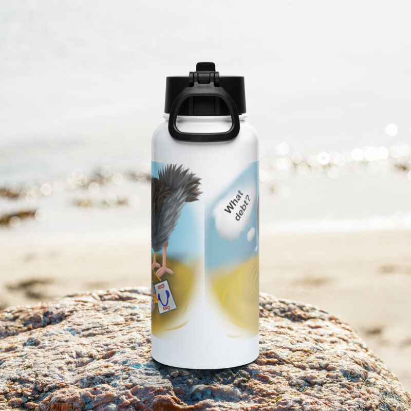 Head in sand Stainless steel water bottle with a straw lid - Image 4
