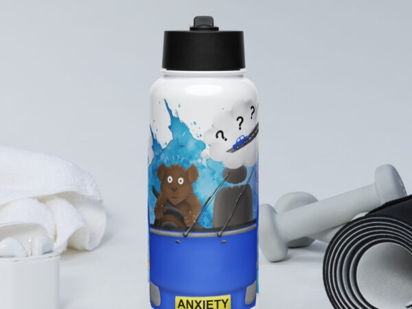 Driving Anxiety Stainless steel water bottle with a straw lid